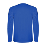 Lang sportshirt van polyester voor mannen 150 g/m2 Roly kleur blauw tweede weergave achterkant