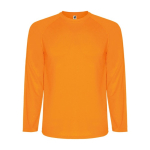 Lang sportshirt van polyester voor mannen 150 g/m2 Roly kleur neon oranje