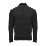 Sporttrui met halve rits van polyester 200 g/m2 Roly kleur zwart