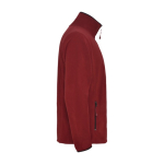 Fleece sweater met volledige rits van polyester 300 g/m2 Roly kleur bordeaux tweede weergave met zijkant