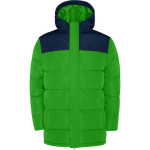 Unisex tweekleurige jas van polyester met capuchon, Roly kleur bosgroen