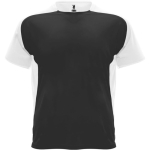 Unisex sportshirt met korte mouwen van polyester, 140 g/m², Roly kleur zwart