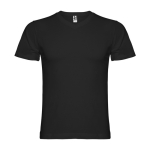 Katoenen T-shirt met korte mouwen en V-hals voor mannen 155 g/m2 Roly kleur zwart