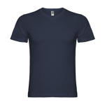 Katoenen T-shirt met korte mouwen en V-hals voor mannen 155 g/m2 Roly kleur marineblauw