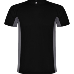 Tweekleurig sportshirt van polyester voor heren, 140 g/m², Roly kleur zwart