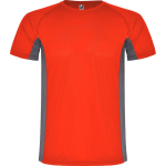 Tweekleurig sportshirt van polyester voor heren, 140 g/m², Roly kleur rood