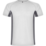 Tweekleurig sportshirt van polyester voor heren, 140 g/m², Roly kleur wit