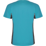 Tweekleurig sportshirt van polyester voor heren, 140 g/m², Roly kleur turkoois tweede weergave achterkant