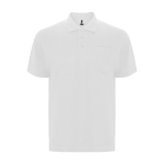 Unisex polo van katoen en polyester met zak 190 g/m2 Roly kleur wit