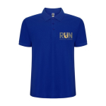 Polo van katoen en polyester in piqué voor mannen 190 g/m2 Roly kleur blauw weergave zeefdruk