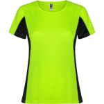 Tweekleurig sportshirt van polyester voor dames, 140 g/m², Roly kleur neon groen