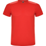 Unisex sportshirt van polyester met korte mouwen, 130 g/m², Roly kleur rood