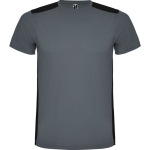 Unisex sportshirt van polyester met korte mouwen, 130 g/m², Roly kleur donkergrijs