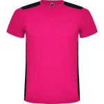 Unisex sportshirt van polyester met korte mouwen, 130 g/m², Roly kleur fuchsia