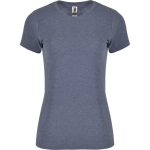 T-shirt van katoen en polyester voor dames, 150 g/m², Roly kleur gemarmerd blauw