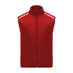 Winddichte en ademende unisex running bodywarmer 70 g/m2 Roly kleur rood