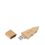 Houten USB-stick in de vorm van een dennenboom met dop 16GB met jouw bedrukking