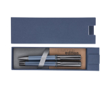 Elegant set van draaipen en rollerpen met blauwe inkt vierde weergave