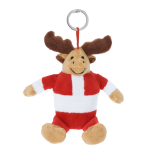 Knuffel sleutelhanger in de vorm van een rendier, personaliseerbaar kleur rood  negende weergave