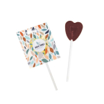 Originele lolly in hartvorm met personaliseerbare verpakking kleur kers