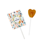 Originele lolly in hartvorm met personaliseerbare verpakking kleur oranje