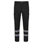 Unisex werkbroek met reflecterende details 240 g/m² Velilla kleur zwart tweede weergave