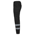 Unisex werkbroek met reflecterende details 240 g/m² Velilla kleur zwart derde weergave