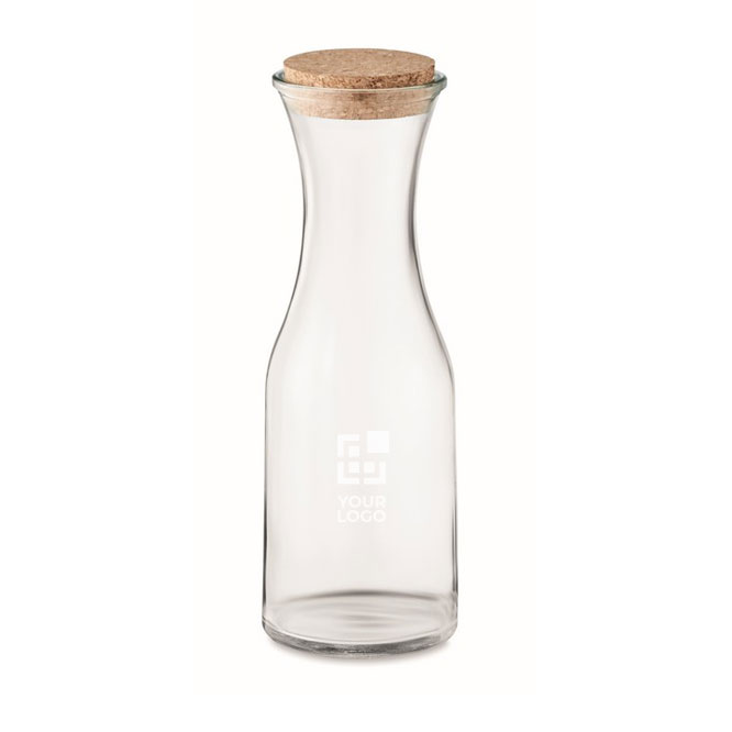 Grote glazen fles met kurk bedrukken 1L Crystal Corkcap