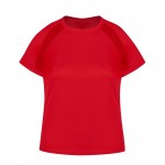 Sportshirt voor vrouwen van 100% ademend polyester 135 g/m2 kleur rood  negende weergave