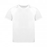 Sportshirt voor kinderen van 100% ademend polyester 135 g/m2 kleur wit  negende weergave