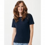 Dames T-shirt van gerecycled katoen, slim fit, 160 g/m2 Iqoniq kleur marineblauw derde weergave