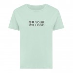 Dames T-shirt van gerecycled katoen, slim fit, 160 g/m2 Iqoniq kleur lichtgroen met afdrukgebied