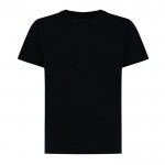 Kinder T-shirt van gerecycled katoen, 160 g/m2 Iqoniq kleur zwart