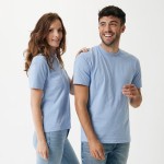 Unisex T-shirt van gerecycled katoen, slim fit, 160 g/m2 Iqoniq kleur cyaan blauw derde weergave