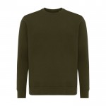 Unisex sweater van gerecycled katoen, slim fit, 280 g/m2 Iqoniq kleur khaki