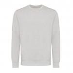 Unisex sweater van gerecycled katoen, slim fit, 280 g/m2 Iqoniq kleur lichtgrijs gemarmerd