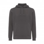 Unisex hoodie van gerecycled katoen, slim fit, 280 g/m2 Iqoniq kleur mat zilver