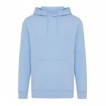 Unisex hoodie van gerecycled katoen, slim fit, 280 g/m2 Iqoniq kleur cyaan blauw