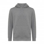 Unisex hoodie van gerecycled katoen, slim fit, 280 g/m2 Iqoniq kleur taupe grijs