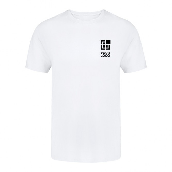 Wit T-shirt met ronde hals van 100% Ring Spun katoen 160 g/m2