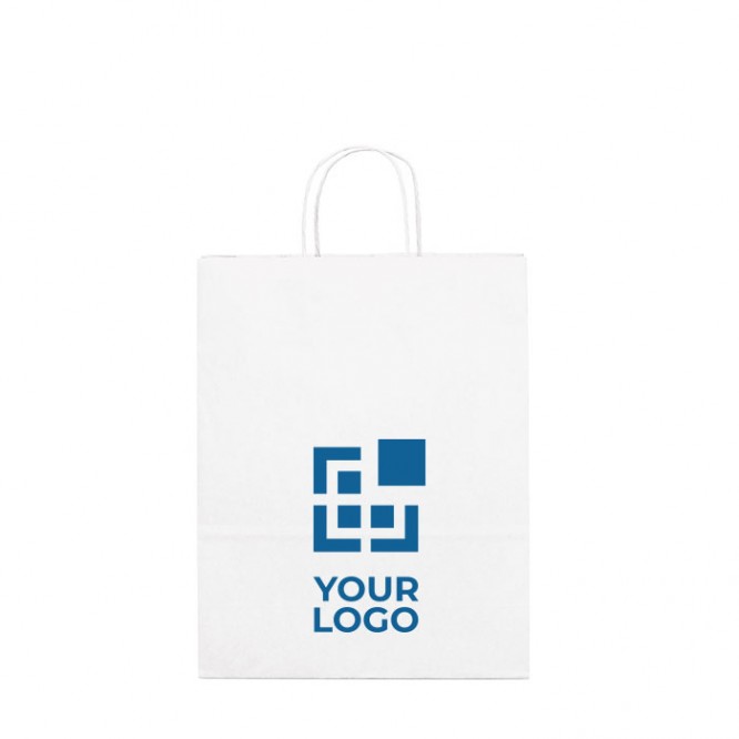 vlotter waardigheid Terzijde Witte papieren tas met logo voor reclame | Vanaf €0,34