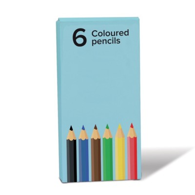 6 kleurpotloden in personaliseerbare kartonnen doos