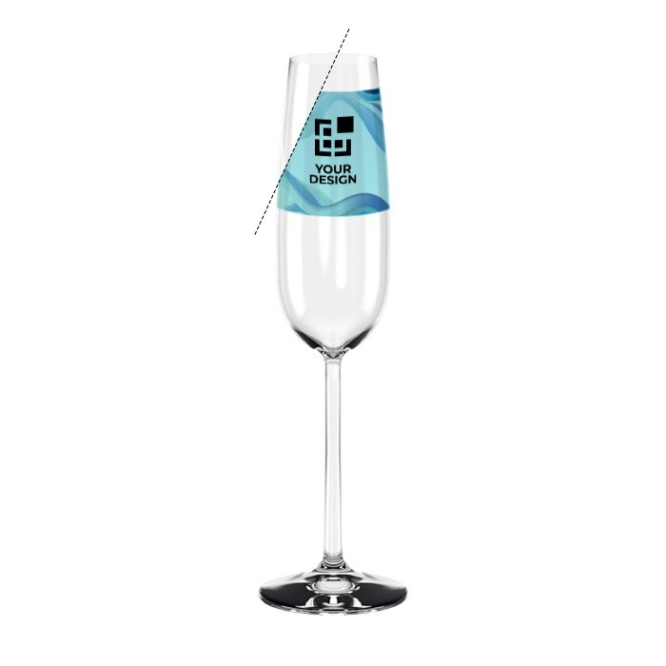 Gepersonaliseerd kristallen champagneglas en 220 ml Prestige