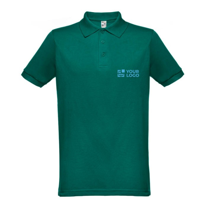 Polo's met full colour logo in katoen en polyester 200 g/m2 THC Berlin met afdrukgebied