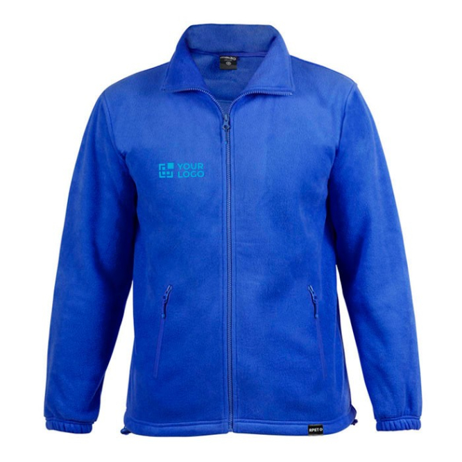 Gerecycled fleecejack 280 g/m2 kleur blauw