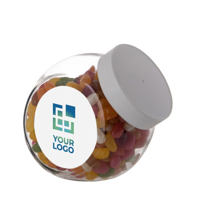 Medium glazen pot gevuld met diverse jelly beans 900ml kleur wit hoofdweergave