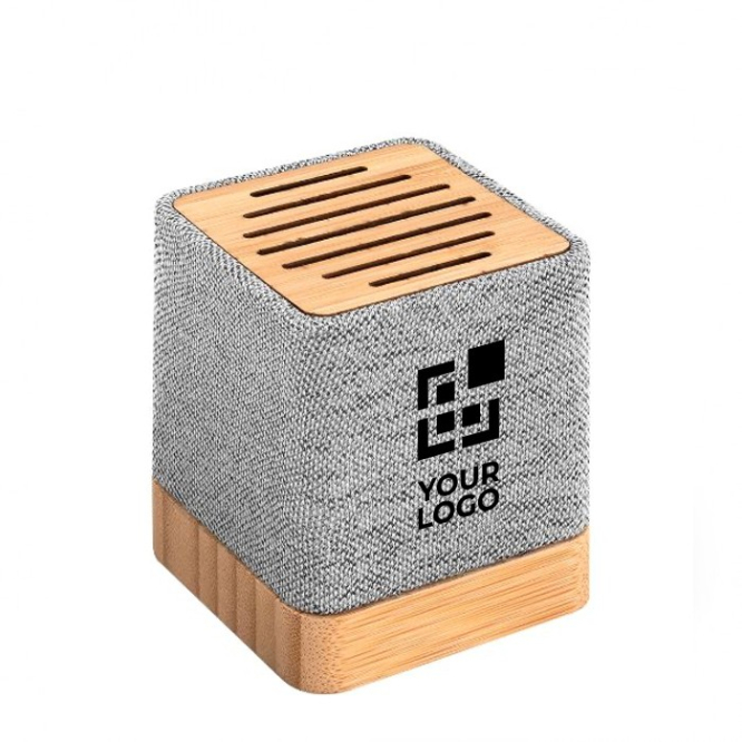 Gerecycled polyester en bamboe draadloze speaker met USB 3W