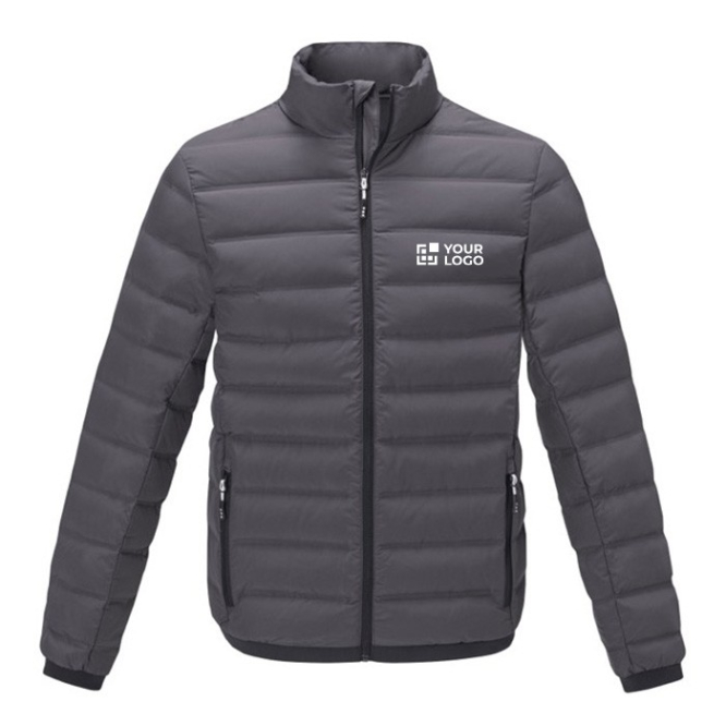 Donsjacket van polyester voor heren 164 g/m2 Elevate Life kleur donkergrijs met afdrukgebied