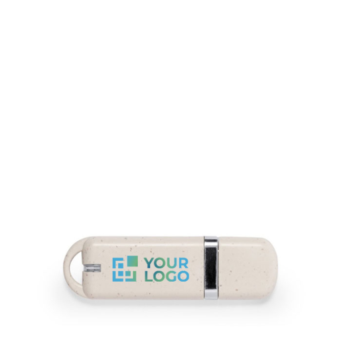 USB-stick met behuizing van tarwestro en sluitdop