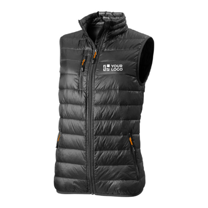 Bodywarmer voor dames 20D nylon en 115 g/m2 dons Elevate Life met afdrukgebied